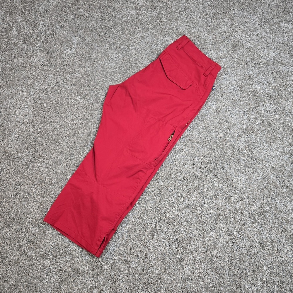 Fjallraven Women's Abisko Capri Trousers Outdoor Hiking Size Us 29 Eu 38 Red